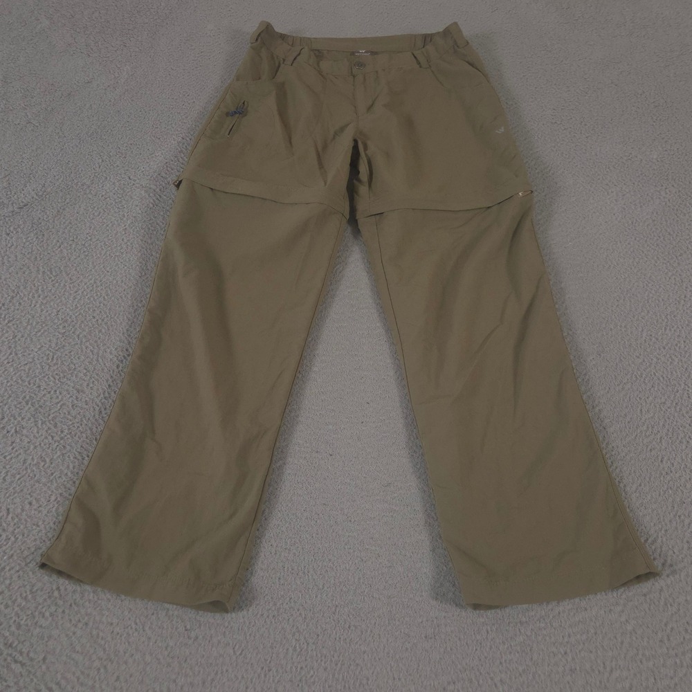White Sierra Pants Mens L Green Point Convertible Straight Leg Nylon Zip Off